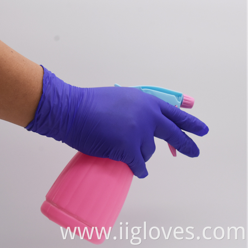 Cheap And High Quality Multipurpose Coated Making Powdered Purple Nitrile Gloves